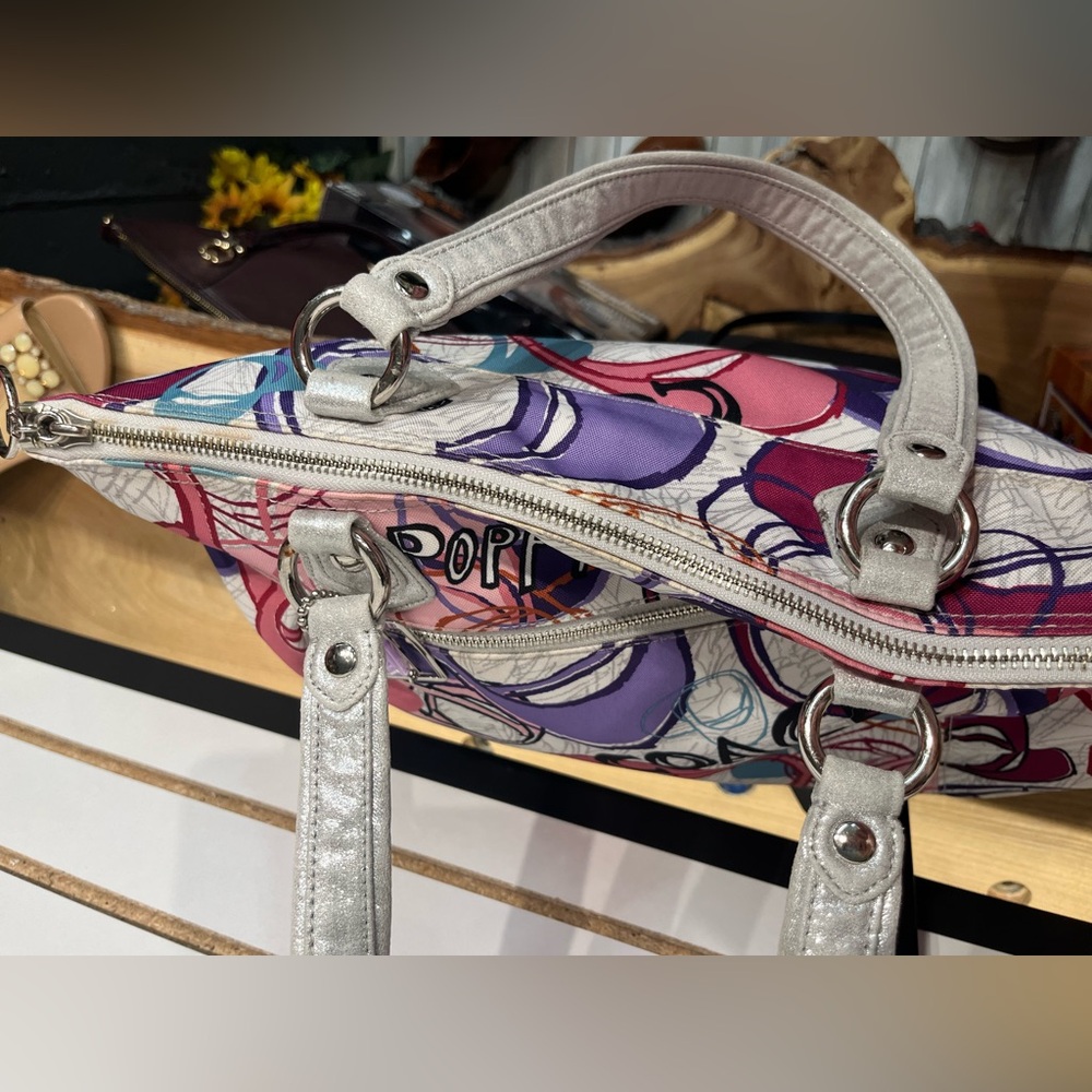 Coach 2011 Poppy Graffiti Glam Tote Multicolor Signature Bag 17829 - Picture 9 of 13